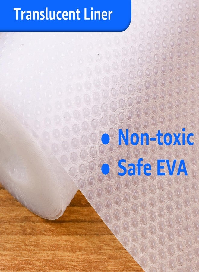PABUSIOR Clear Cabinet Shelf Liner: Waterproof Non-Adhesive Kitchen Drawer Liner - Easy to Clean Bathroom Cupboard Shelves Mat for Refrigerator Pantry Closet Translucent 8" W x 145" L - Image 4